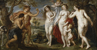 El juicio de Paris de Rubens en el Museo del Prado.