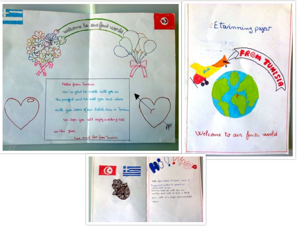 We are very happy for the well reception of our cards (Emna's and Dhoha's class to vasiliki's class)